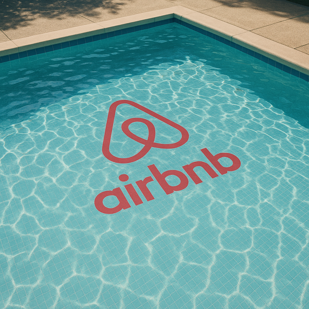 Pool with Airbnb logo