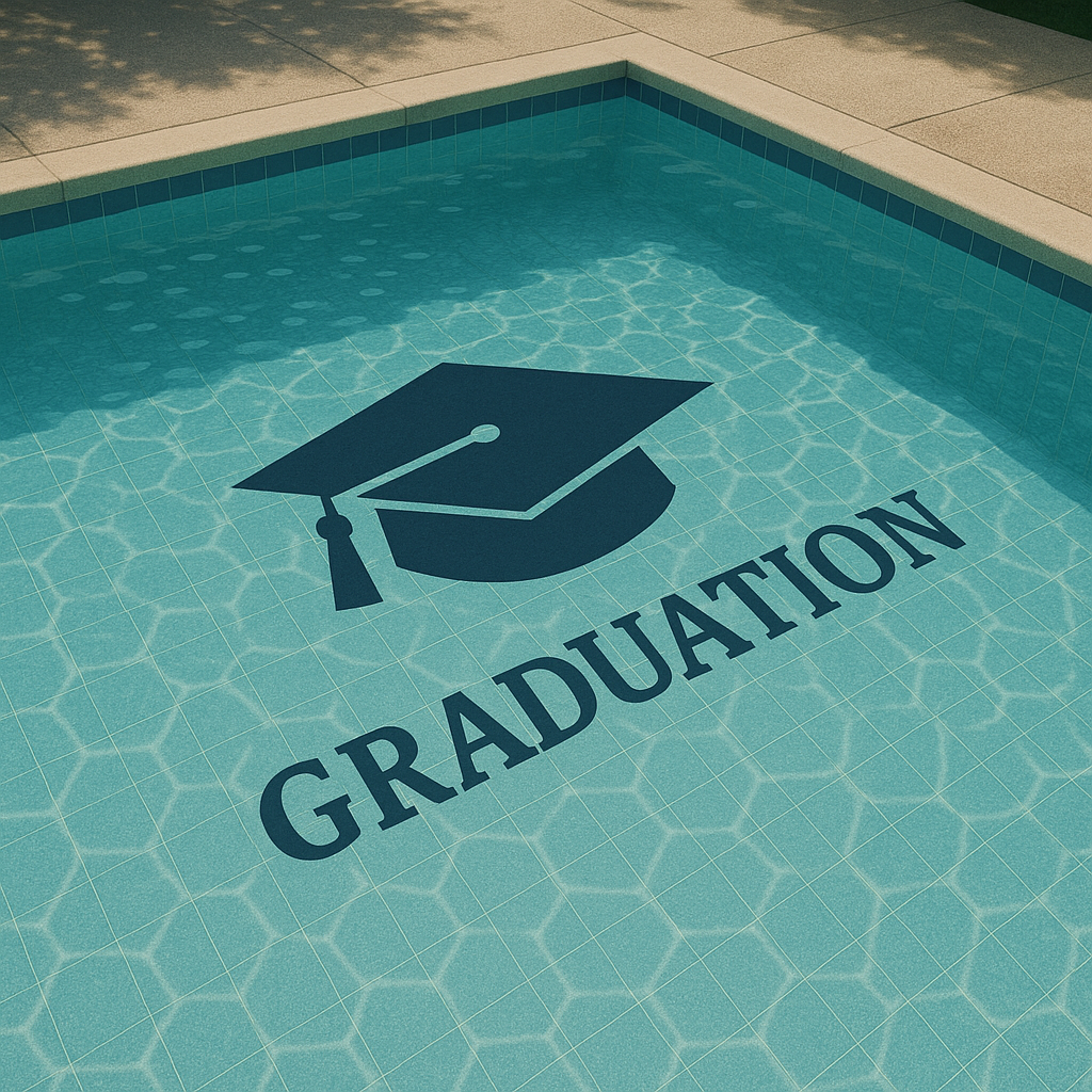 Pool with graduation logo